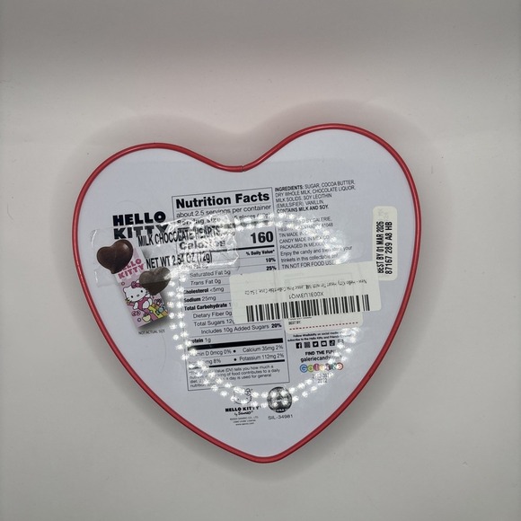 Hello Kitty Heart Shaped Metal Tin Container  Cupid Valentine Empty Tin - Picture 2 of 4